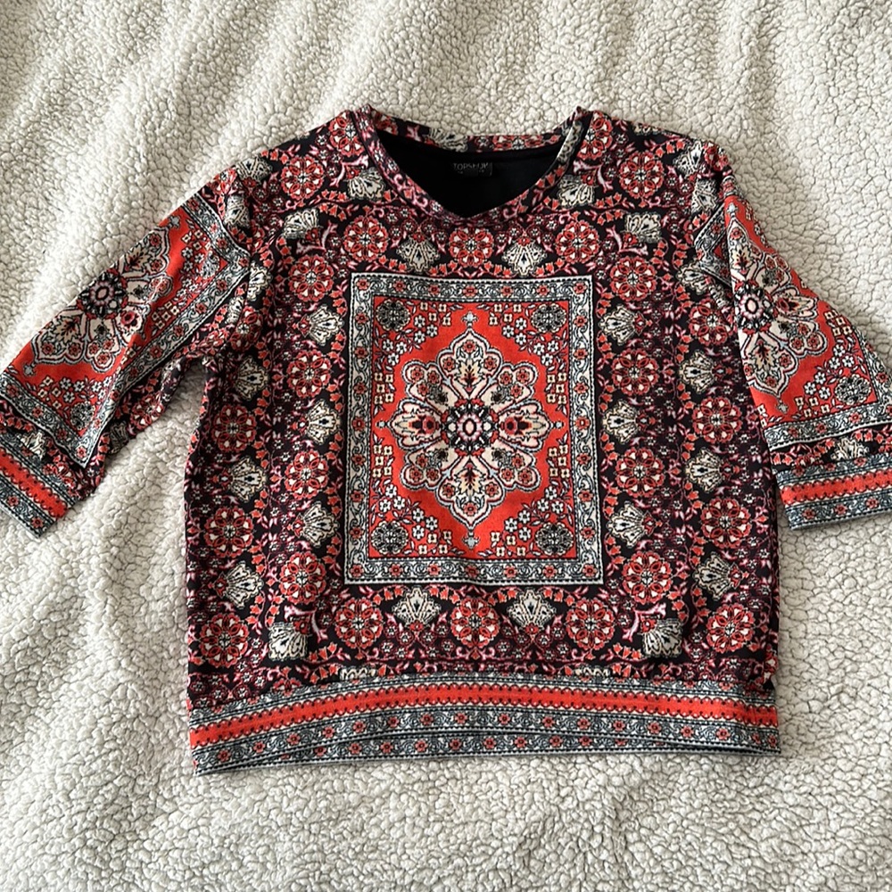 Topshop printed top fits like Medium